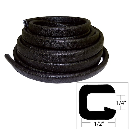 Taco Marine TACO Flexible Vinyl Trim - , Opening x , W x 25'L - Black V30-1008B25-1